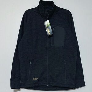 Snickers Flexiwork Soft Mesh Fleece Work Jacket-8042‎ Sz L Black Fast Shipping